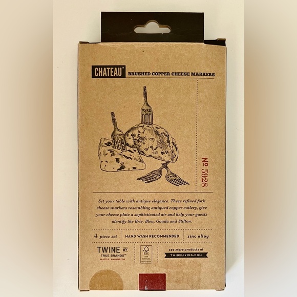 Chateau Cheese Markers in Brushed Copper - Picture 2 of 2